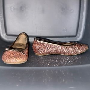 SO Glitter Ballet Flats Rose Gold Size 2